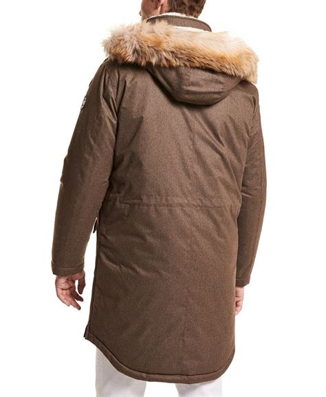 Men's Melange Heavy Parka With Removable Faux